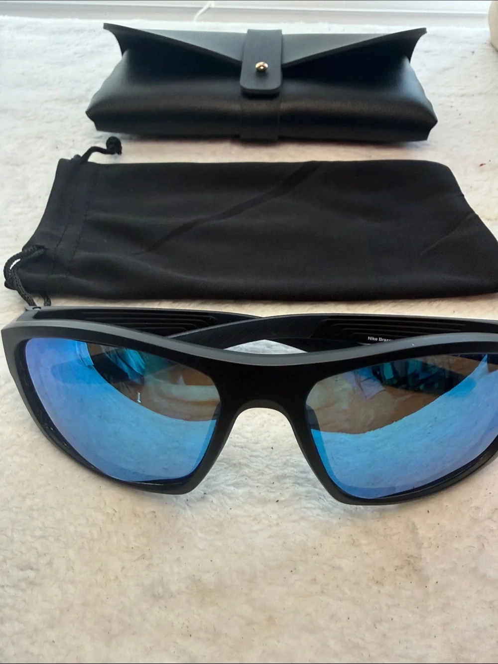 Polarized Nike Brazen Boost M Sport Sunglasses with Blue Mirrored Lenses